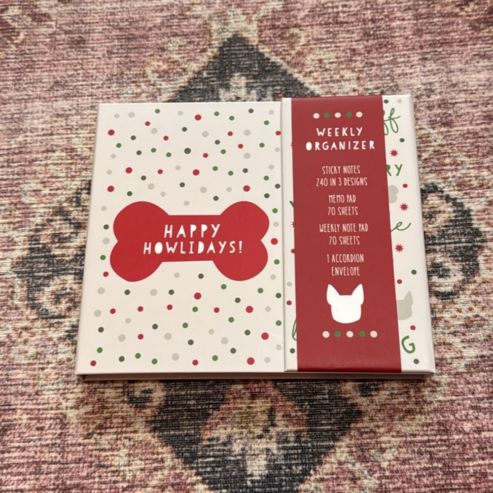 Holiday Dog Themed Sticky Note + Organizer